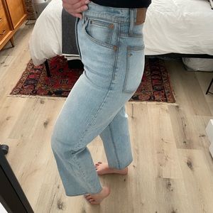 High waisted wide leg jeans